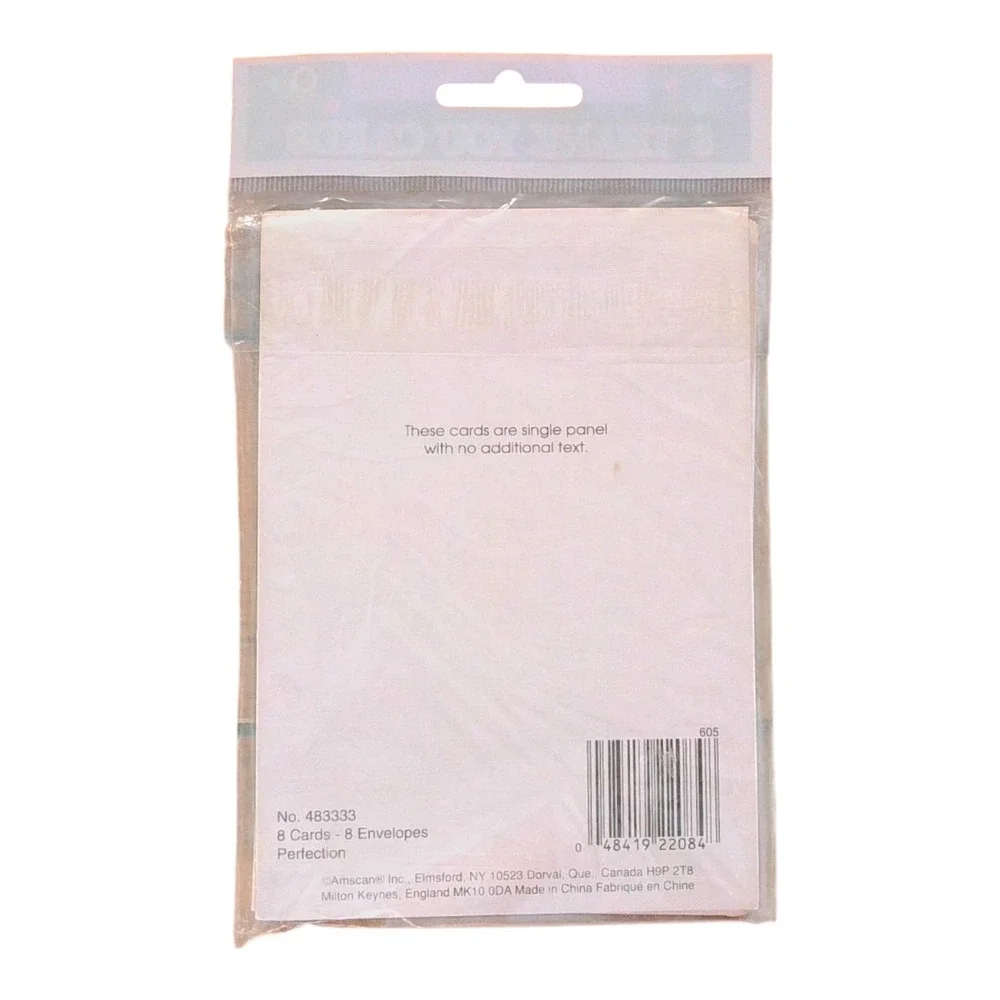 Amscan 8 Thank You Cards Flat Single Panel with Envelopes Party Celebration